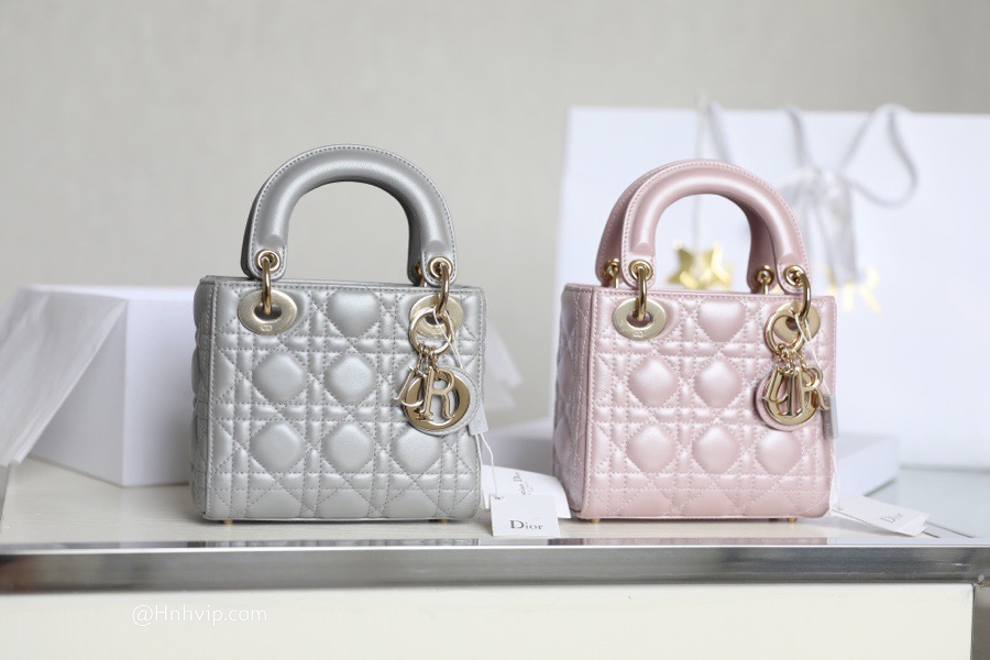 Túi Mini Lady Dior Bag hồng ngọc trai 17cm best quality Ruby Luxury #27 Túi Mini Lady Dior Bag hồng ngọc trai 17cm best quality Ruby Luxury